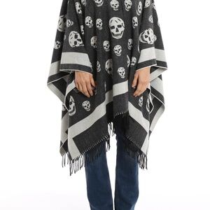 Alexander McQueen Skull Pattern Wool Cape